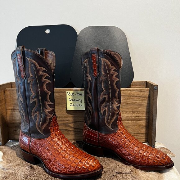 Nocona Burnished Tan Nile Hornback Croc. Cowboy Boots in Men\'s size 10D/10.5D main image 11